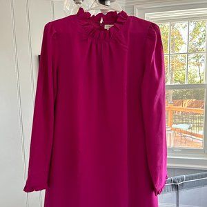 J. Crew Mockneck Dress in Fuchsia